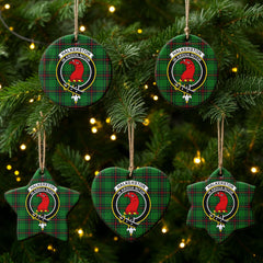 Halkerston Tartan Crest Christmas Ceramic Ornament