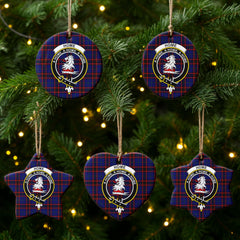 Home Modern Tartan Crest Christmas Ceramic Ornament
