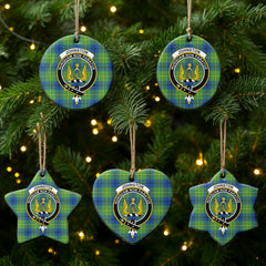 Johnston Ancient Tartan Crest Christmas Ceramic Ornament