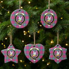 Lindsay Ancient Tartan Crest Christmas Ceramic Ornament