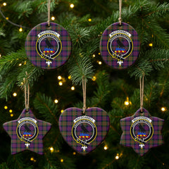 MacDonnell of Glengarry Modern Tartan Crest Christmas Ceramic Ornament