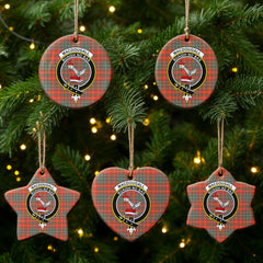 MacDougall Ancient Tartan Crest Christmas Ceramic Ornament