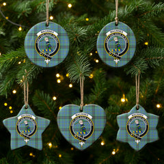 MacInnes Ancient Tartan Crest Christmas Ceramic Ornament