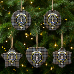MacKay Weathered Tartan Crest Christmas Ceramic Ornament