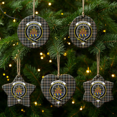 MacKenzie Weathered Tartan Crest Christmas Ceramic Ornament