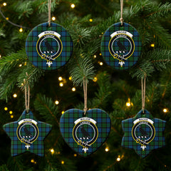 MacKie Tartan Crest Christmas Ceramic Ornament