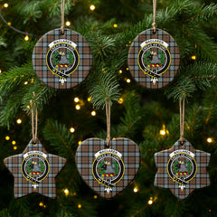 MacLaren Weathered Tartan Crest Christmas Ceramic Ornament