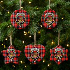 Marjoribanks Tartan Crest Christmas Ceramic Ornament