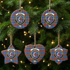 McBeth Modern Tartan Crest Christmas Ceramic Ornament