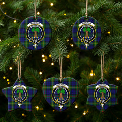 McEwan Modern Tartan Crest Christmas Ceramic Ornament