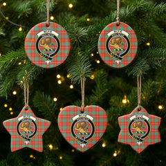 McFie Ancient Tartan Crest Christmas Ceramic Ornament