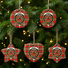 McGill Modern Tartan Crest Christmas Ceramic Ornament