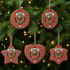 McLaine of Loch Buie Tartan Crest Christmas Ceramic Ornament