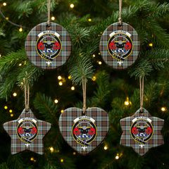 McLeod of Harris Weathered Tartan Crest Christmas Ceramic Ornament