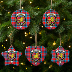 McTavish Modern Tartan Crest Christmas Ceramic Ornament