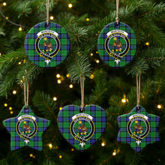 Monteith Tartan Crest Christmas Ceramic Ornament