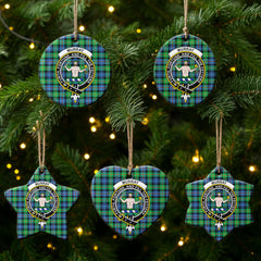 Murray of Atholl Ancient Tartan Crest Christmas Ceramic Ornament