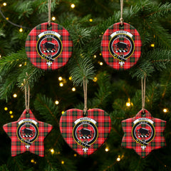 Nesbitt Modern Tartan Crest Christmas Ceramic Ornament