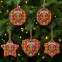 Scrymgeour Tartan Crest Christmas Ceramic Ornament