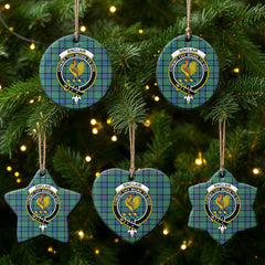 Sinclair Hunting Ancient Tartan Crest Christmas Ceramic Ornament