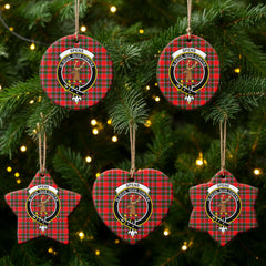 Spens (or Spence) Tartan Crest Christmas Ceramic Ornament