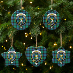 Stewart Old Ancient Tartan Crest Christmas Ceramic Ornament