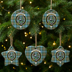 Walkinshaw Tartan Crest Christmas Ceramic Ornament