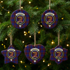 Wedderburn Tartan Crest Christmas Ceramic Ornament