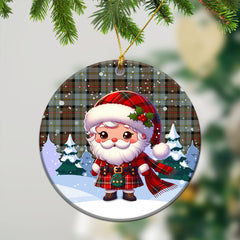 McLeod of Harris Weathered Tartan Christmas Ceramic Ornament - Santa Claus In Kilt Style