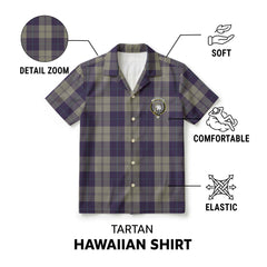 Cunningham Dress Blue Dancers Tartan Crest Hawaiian Shirt