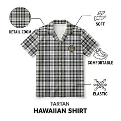 Scott Black & White Modern Tartan Crest Hawaiian Shirt
