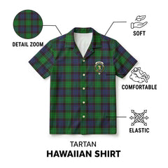Stewart Old Modern Tartan Crest Hawaiian Shirt