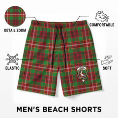 Ainslie Tartan Crest Men's Beach Shorts