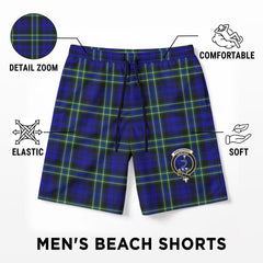 Arbuthnot Modern Tartan Crest Men's Beach Shorts