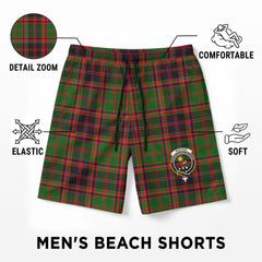 Buchan Modern Tartan Crest Men's Beach Shorts
