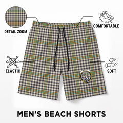Burns Check Tartan Crest Men's Beach Shorts