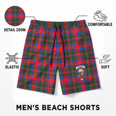 Carrick District Tartan Crest Men's Beach Shorts