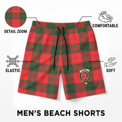 Erskine Modern Tartan Crest Men's Beach Shorts