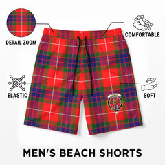 Fraser (of Lovat) Modern Tartan Crest Men's Beach Shorts