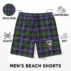 Galbraith Modern Tartan Crest Men's Beach Shorts