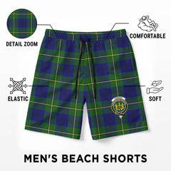 Johnson Modern Tartan Crest Men's Beach Shorts