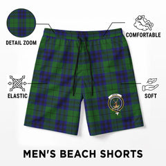 Keith Modern Tartan Crest Men's Beach Shorts