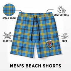 Laing Tartan Crest Men's Beach Shorts