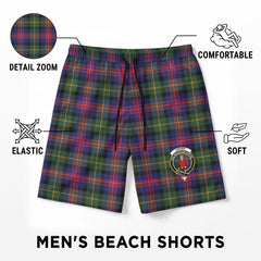 Logan Modern Tartan Crest Men's Beach Shorts