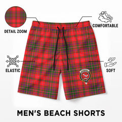 MacDougall Modern Tartan Crest Men's Beach Shorts