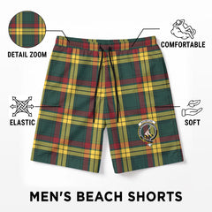 MacMillan Old Modern Tartan Crest Men's Beach Shorts