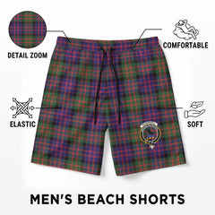 McDonnell of Glengarry Modern Tartan Crest Men's Beach Shorts