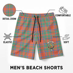 McIntosh Ancient Tartan Crest Men's Beach Shorts