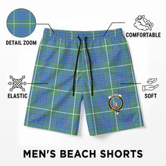 McIntyre Hunting Ancient Tartan Crest Men's Beach Shorts