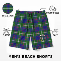 McIntyre Hunting Modern Tartan Crest Men's Beach Shorts